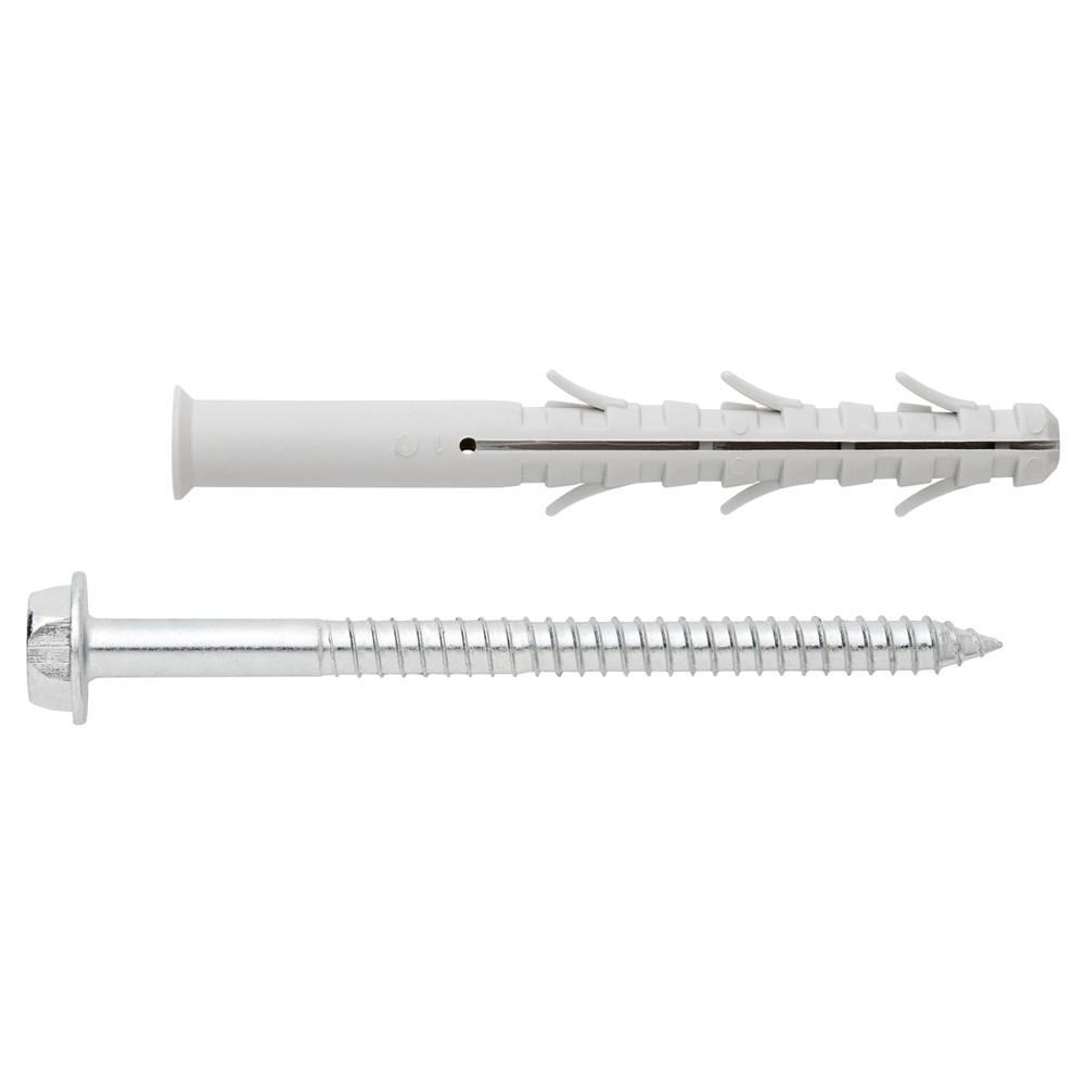 TC-6E [CP] Taco clavable poliamida 6.6. Taco de 6 alas con tornillo hexagonal